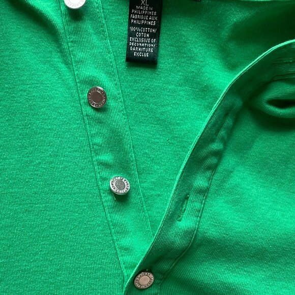 Lauren Ralph Lauren Polo Women XL Green Classic Rugby 100% Cotton Chic Polo - Picture 2 of 6